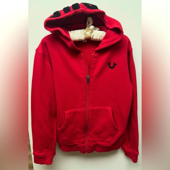 True Religion Other - True Religion Red Kids Hoodie with Black Details
